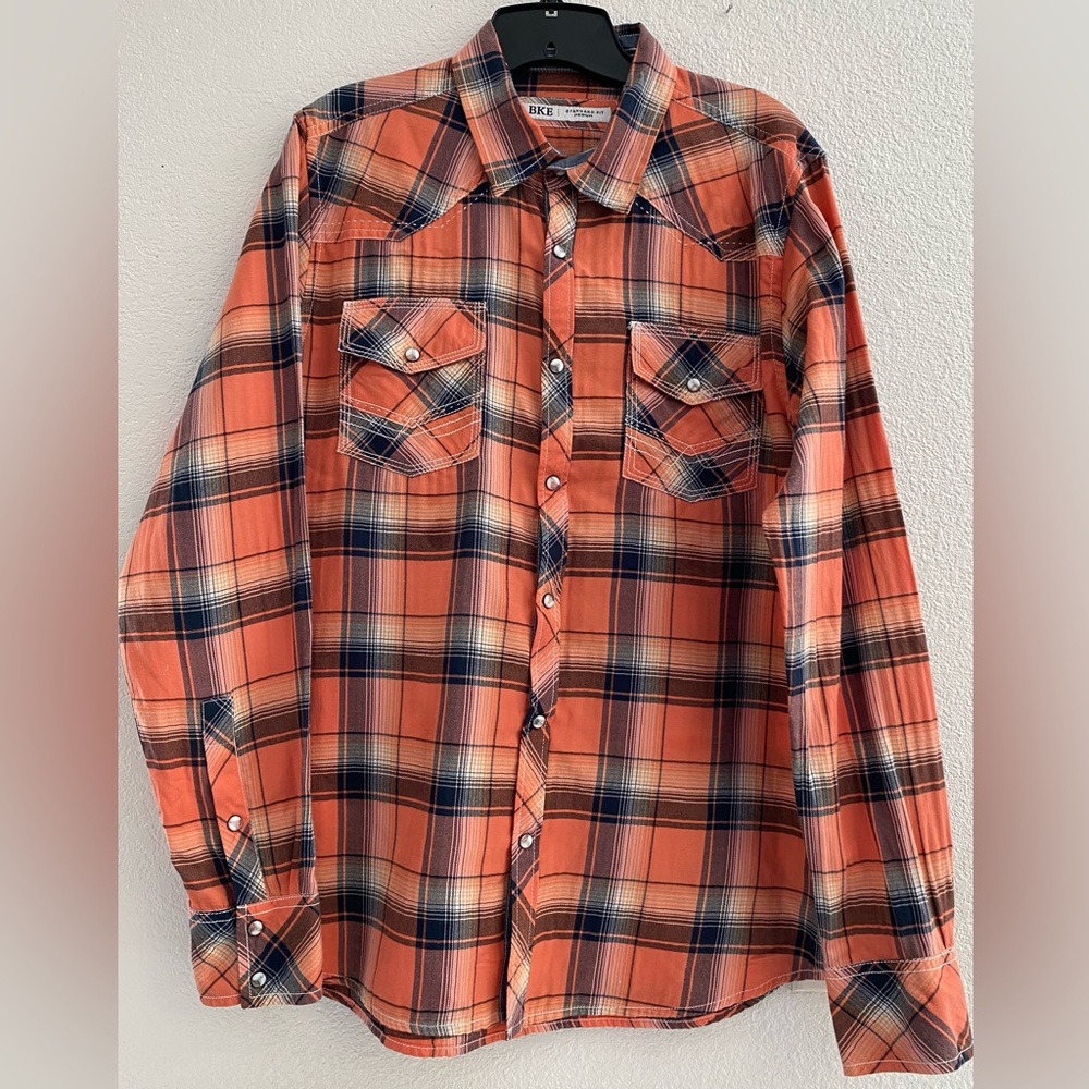 Vintage Woven Snap Front Shirt - Athletic Fit